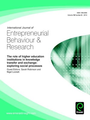 cover image of International Journal of Entrepreneurial Behaviour & Research, Volume 16, Issue 6